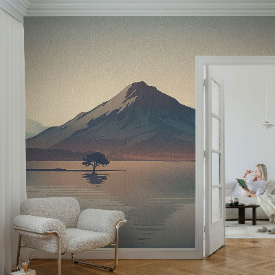Dekorative Wand-Fototapete mit einer Berglandschaft