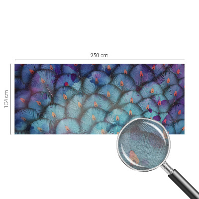 Vlies-Fototapete fürs Wohnzimmer mit bunten Federn als dekorativem Motiv