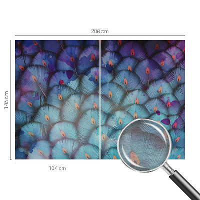 Vlies-Fototapete fürs Wohnzimmer mit bunten Federn als dekorativem Motiv