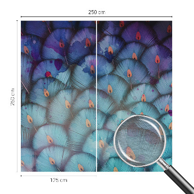Vlies-Fototapete fürs Wohnzimmer mit bunten Federn als dekorativem Motiv