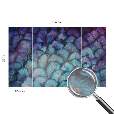 Vlies-Fototapete fürs Wohnzimmer mit bunten Federn als dekorativem Motiv