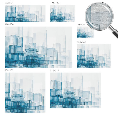 Vlies-Fototapete nach Maß mit transparentem Würfelmotiv