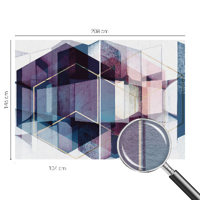 Wand-Fototapete mit geometrischem Würfelmotiv