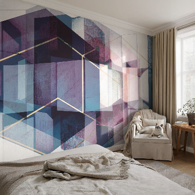 Wand-Fototapete mit geometrischem Würfelmotiv
