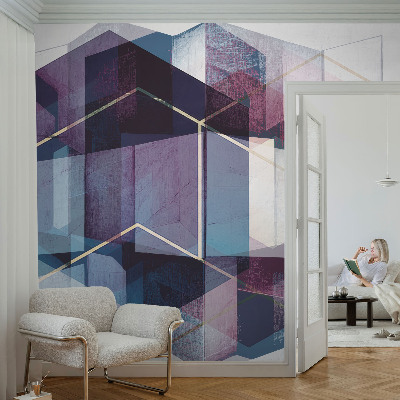 Wand-Fototapete mit geometrischem Würfelmotiv