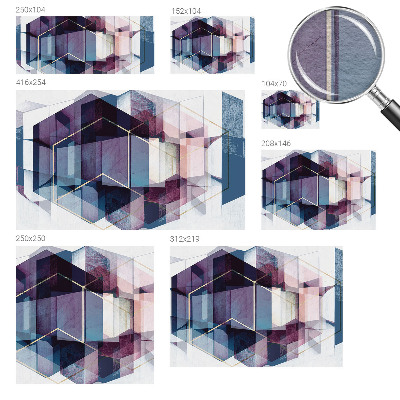 Wand-Fototapete mit geometrischem Würfelmotiv
