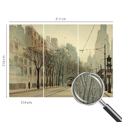 Vlies-Fototapete fürs Schlafzimmer mit urbanem, symmetrischem Motiv