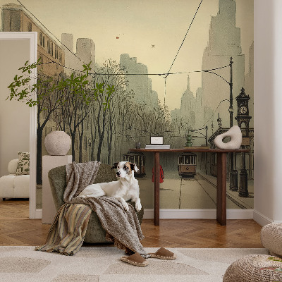 Vlies-Fototapete fürs Schlafzimmer mit urbanem, symmetrischem Motiv