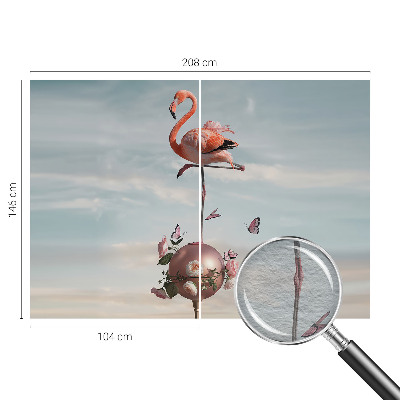 Vlies-Fototapete fürs Wohnzimmer mit elegantem Flamingo-Motiv