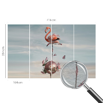 Vlies-Fototapete fürs Wohnzimmer Eleganter Flamingo