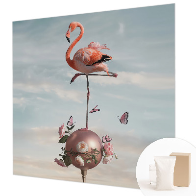 Vlies-Fototapete fürs Wohnzimmer mit elegantem Flamingo-Motiv