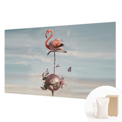 Vlies-Fototapete fürs Wohnzimmer mit elegantem Flamingo-Motiv