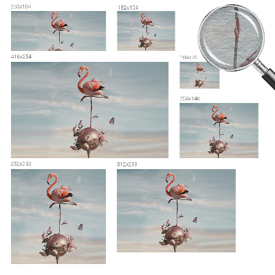 Vlies-Fototapete fürs Wohnzimmer mit elegantem Flamingo-Motiv