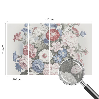 Bedruckte Vlies-Fototapete mit einem bunten Blumenstrauß