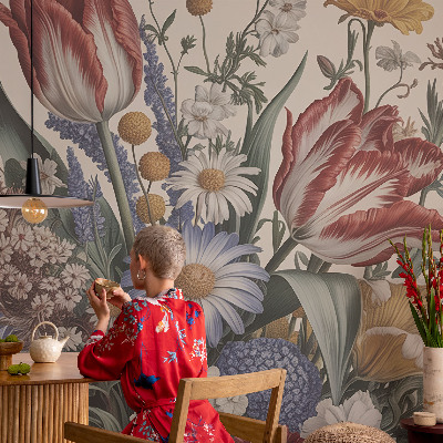 Wand-Fototapete mit Motiv eines Blumenstraußes
