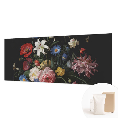 Fototapete mit Blumenmuster und Insektenmotiv
