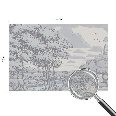 Dekorative Wand-Fototapete mit einem märchenhaften Landschaftsmotiv