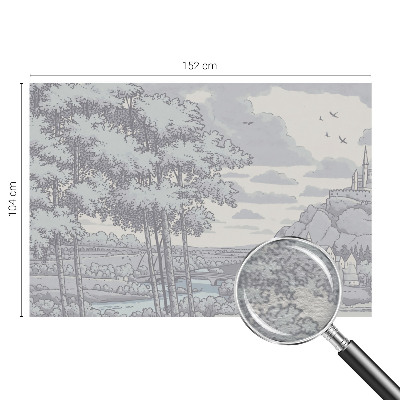 Dekorative Wand-Fototapete mit einem märchenhaften Landschaftsmotiv