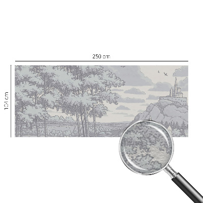Dekorative Wand-Fototapete mit einem märchenhaften Landschaftsmotiv