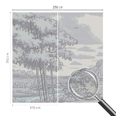 Dekorative Wand-Fototapete mit einem märchenhaften Landschaftsmotiv