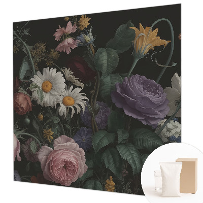 Fototapete fürs Schlafzimmer mit floralem Muster für ein elegantes Ambiente