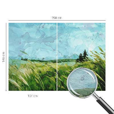 Vlies-Fototapete fürs Wohnzimmer mit grünen Landschaften