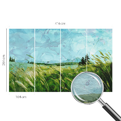 Vlies-Fototapete fürs Wohnzimmer mit grünen Landschaften