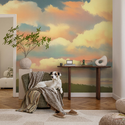 Dekorative Wand-Fototapete mit einem Motiv aus Himmel und Wolken