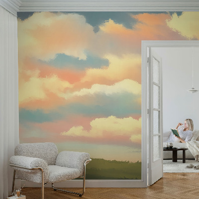 Dekorative Wand-Fototapete mit einem Motiv aus Himmel und Wolken
