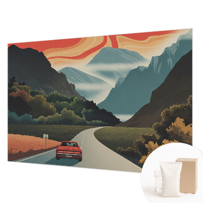 Moderne Vlies-Fototapete mit Bergmotiv für ein naturnahes Raumambiente