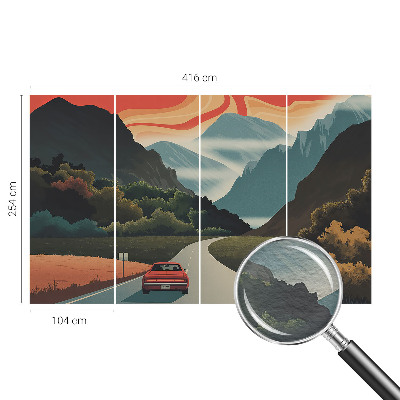 Moderne Vlies-Fototapete mit Bergmotiv für ein naturnahes Raumambiente