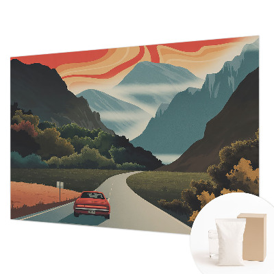 Moderne Vlies-Fototapete mit Bergmotiv für ein naturnahes Raumambiente