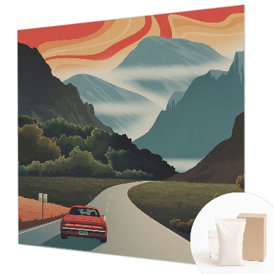 Moderne Vlies-Fototapete mit Bergmotiv für ein naturnahes Raumambiente