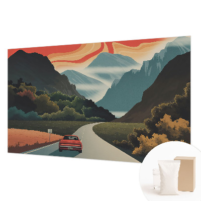 Moderne Vlies-Fototapete mit Bergmotiv für ein naturnahes Raumambiente