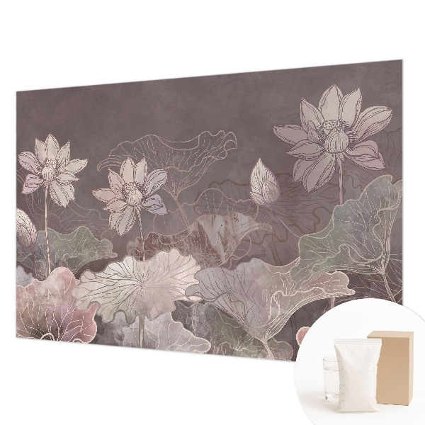 Fototapete fürs Kinderzimmer mit friedlicher botanischer Illustration