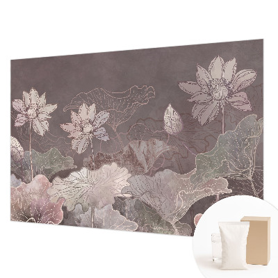 Fototapete fürs Kinderzimmer mit friedlicher botanischer Illustration