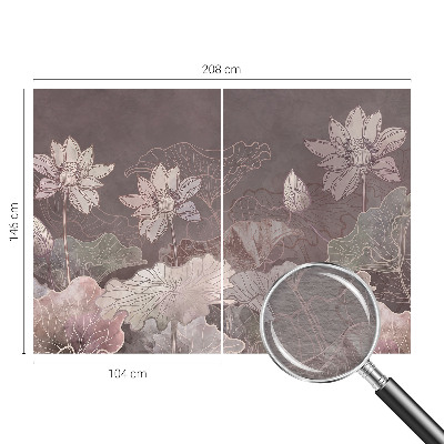 Fototapete fürs Kinderzimmer mit friedlicher botanischer Illustration