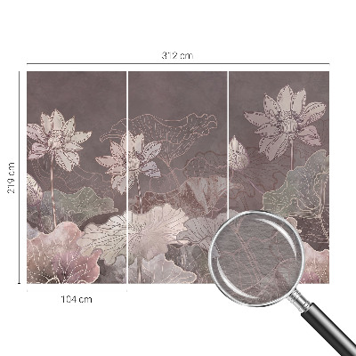 Fototapete fürs Kinderzimmer mit friedlicher botanischer Illustration