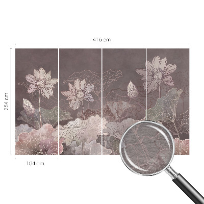 Fototapete fürs Kinderzimmer mit friedlicher botanischer Illustration