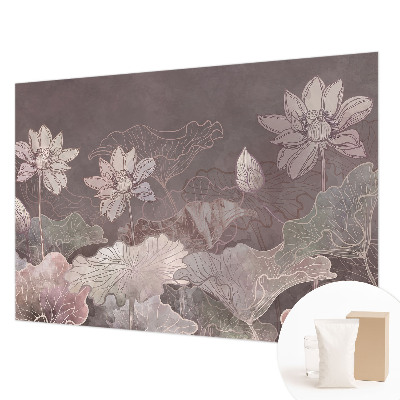 Fototapete fürs Kinderzimmer mit friedlicher botanischer Illustration