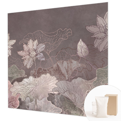Fototapete fürs Kinderzimmer mit friedlicher botanischer Illustration