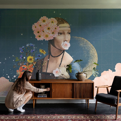 Motivtapete aus Vlies mit floralem Muster in elegantem Design