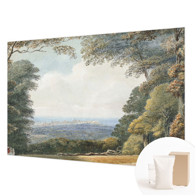Vlies-Fototapete fürs Schlafzimmer mit einer bewaldeten Landschaft