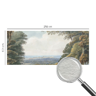 Vlies-Fototapete fürs Schlafzimmer mit einer bewaldeten Landschaft
