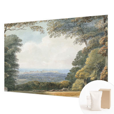 Vlies-Fototapete fürs Schlafzimmer mit einer bewaldeten Landschaft