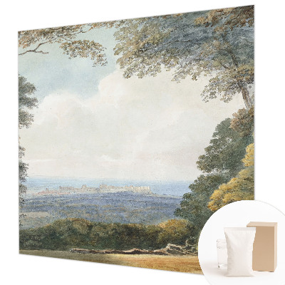 Vlies-Fototapete fürs Schlafzimmer mit einer bewaldeten Landschaft