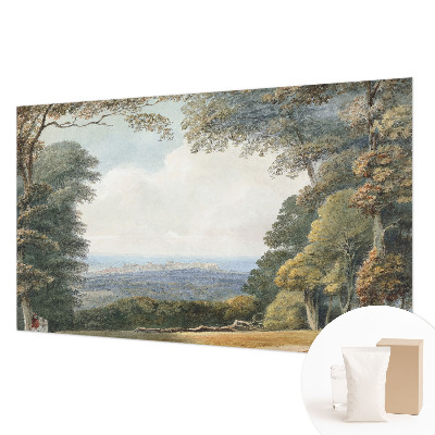 Vlies-Fototapete fürs Schlafzimmer mit einer bewaldeten Landschaft