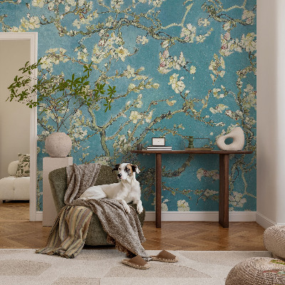 Vlies-Fototapete fürs Wohnzimmer mit blühenden Zweigen als Motiv