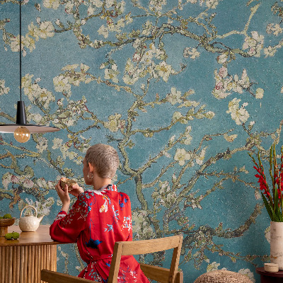Vlies-Fototapete fürs Wohnzimmer mit blühenden Zweigen als Motiv