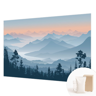 Vliestapete fürs Schlafzimmer mit fotorealistischem Bergpanorama